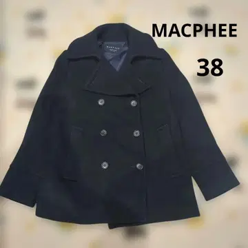 TOMORROWLAND MACPHEE 네이비 더블 브레스트 피 코트