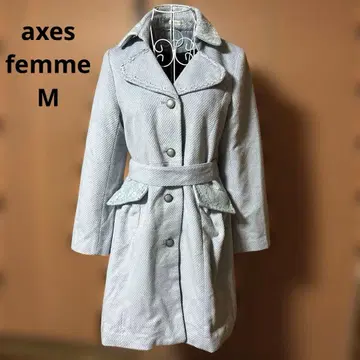 axes femme 레이스 포함 라이트 블루 트렌치코트