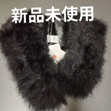 블랙 퍼 숄 새틴 안감