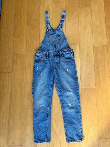 데님 오버롤 데미지 가공