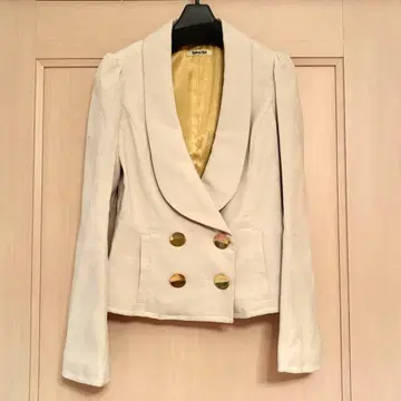 SPIRALGIRL 백 프릴 안감 새틴 벨로아 자켓