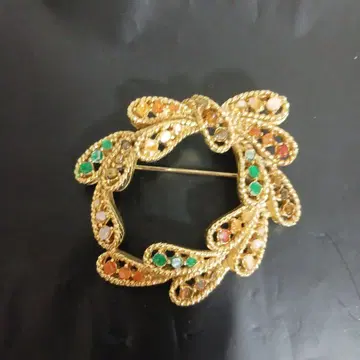 컬러풀 스톤 리스 브로치