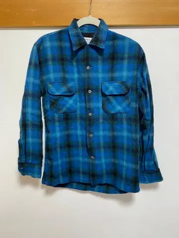 TOWNCRAFT 플란넬 셔츠 블루 x 블랙 size:S
