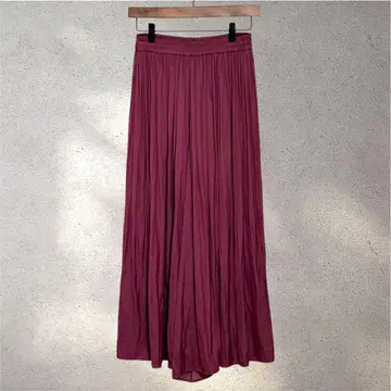 [ K.T 키요코 타카세 ] 9/와이드 팬츠/와인 레드/드로스트/허리밴딩