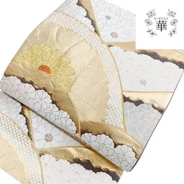 1100 화 후쿠로 오비 순수 실크 꽃 금