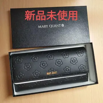 MARY QUANT 블랙 장지갑 꽃무늬
