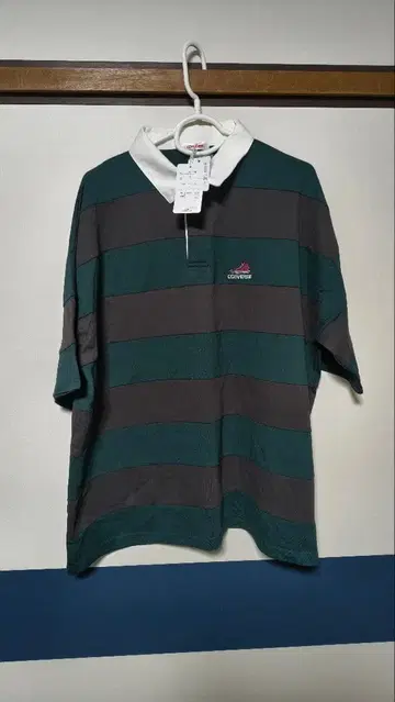 CONVERSE 스트라이프 반팔 피케 셔츠 L