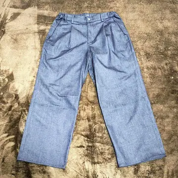 뉴발란스 데님 스트레치 와이드 팬츠 M 턱 있음