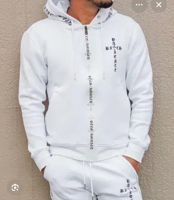 아담스 저글러 지퍼 후드티 화이트