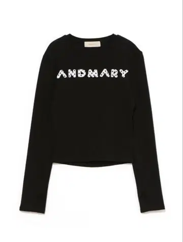 andmary 메리 로고 패턴 탑 블랙