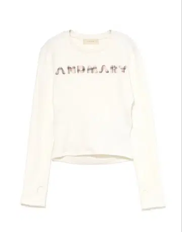 andmary Mary 로고 패턴 탑 화이트