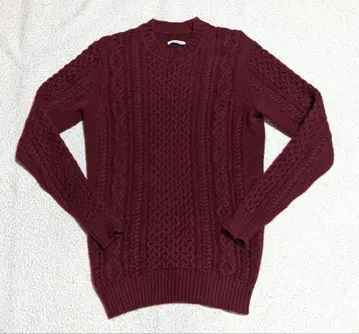 EDIFICE 에디피스 캐시미어 100% 버건디 케이블 니트