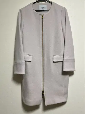 슬로브 이에나 더블 지퍼 노카라 울 코트