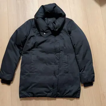 띠어리 다운 자켓 2WAY 빅 칼라 블랙