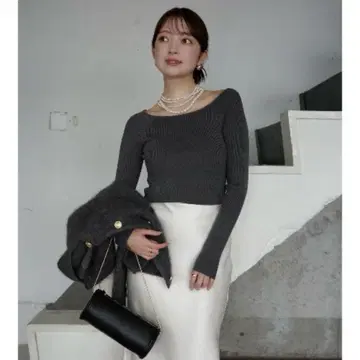 [익일 배송!] 실크 캐시미어 블렌드 보트넥 니트