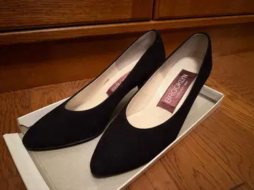 블랙 스웨이드 펌프스 23.5cm