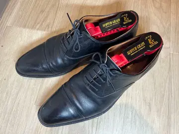 스코치 그레인 가죽 신발 블랙