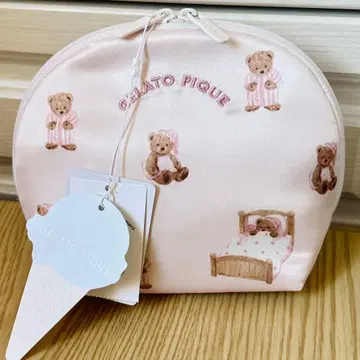 젤라또피케 베어 패턴 라운드 파우치