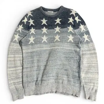 별 패턴 니트 블루 y2k