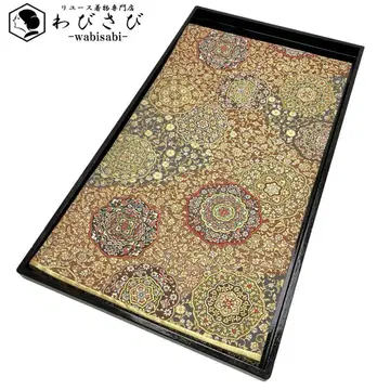 후쿠로 오비 아름다운 꽃무늬 패턴 꽃덩굴 금실 O-4443