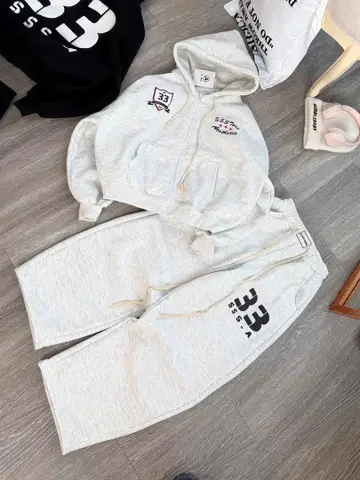 33 SSS.A 그레이 맨투맨 셋업 따뜻한 세트 겨울 의류