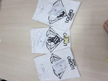 LOGRO 화이트 T셔츠 로고 프린트 3장 세트