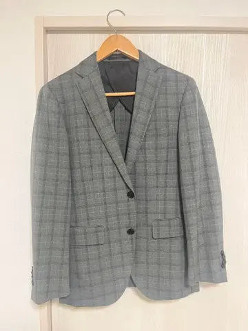 글렌체크 비즈니스 정장 2버튼