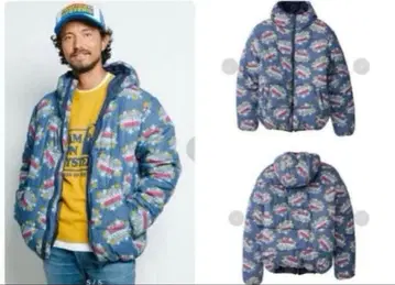 택 포함 SUPER HYSTERIC 패턴 데님 후디드 블루종