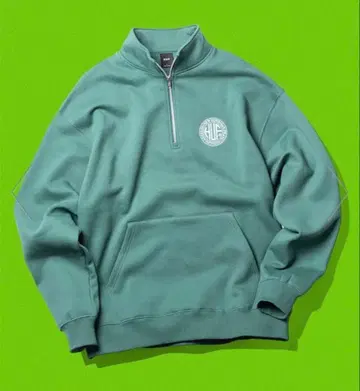HUF 그린 하프 지퍼 맨투맨