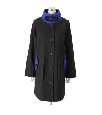 Pierre Cardin 체인지 카라의 모던 배색 2WAY 코트