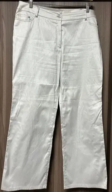 레리안 17+ 화이트 데님풍 팬츠 실버 라메
