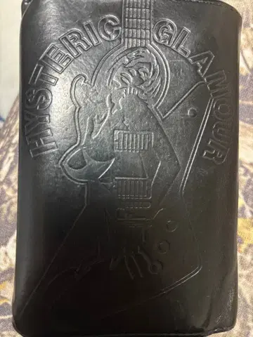 HYSTERIC GLAMOUR 블랙 소가죽 2단 접이식 지갑