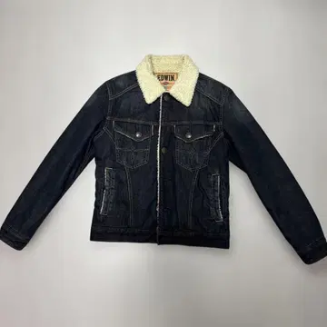 EDWIN 다크 데님 자켓 보아 카라 부착