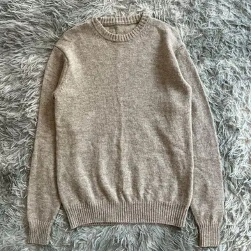 새상품급 [무인양품] 베이지 크루넥 긴팔 울 니트 스웨터 S