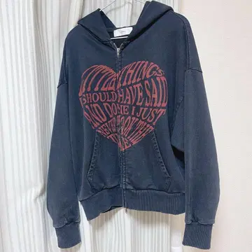 ADRER 빈티지 헤비 웨이트 풀 집업 후드티 M 사이즈