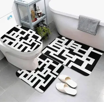 기하학 패턴 헝겊 가방 패턴 미끄럼 방지 화장실 매트 화장실 시트 커버