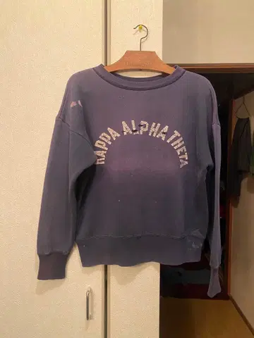 50's champion 런택 빈티지 맨투맨 퍼플네이비 투톤