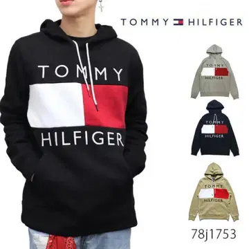 미사용품 TOMMY HILFIGER 후드 부착 속기모 후드티