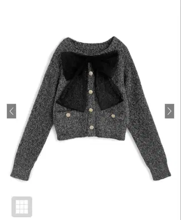 GRL 튤 리본 라메 니트탑[lt155] 차콜