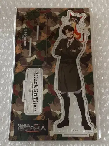 진격의 거인 블랙 고양이 디자인 아크릴 스탠드 리바이 한지 고양이