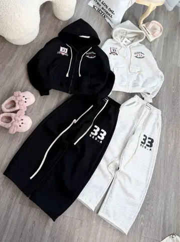 33 블랙 후드 부착 맨투맨 셋업 따뜻한 세트 겨울 의류