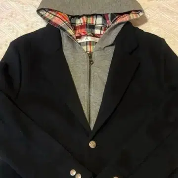 후드 부착 캐주얼 자켓 블랙 구제 의류