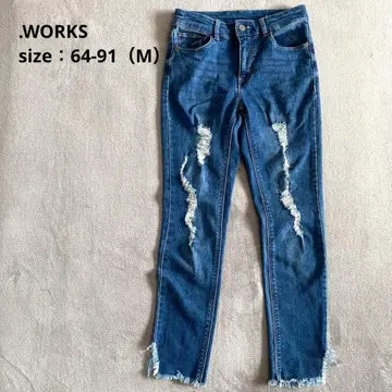 .WORKS 도트웍스 데미지 스트레이트 데님 [ M ] 스트레치 슬릿