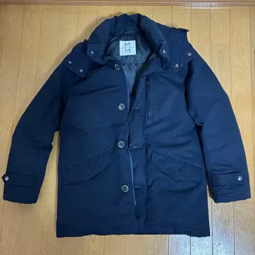 네이비 다운 자켓 후드 부착