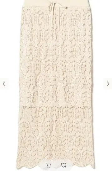 [ 새상품 ] B:MING by BEAMS 코바늘풍 크로셰 레이스 스커트