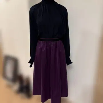AMACA 보라색 플레어 스커트