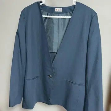 다크 블루 노카라 자켓