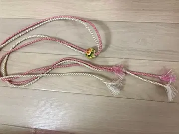 성인식 후리소데 허리띠 펄 장식 핑크 금색 환형 환조