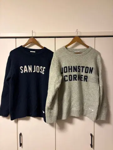 BAYFLOW 베이플로우 니트 네이비 그레이 2장 세트