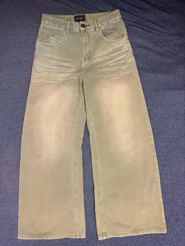 MP STUDIOS / 올리브 그린 와이드 데님